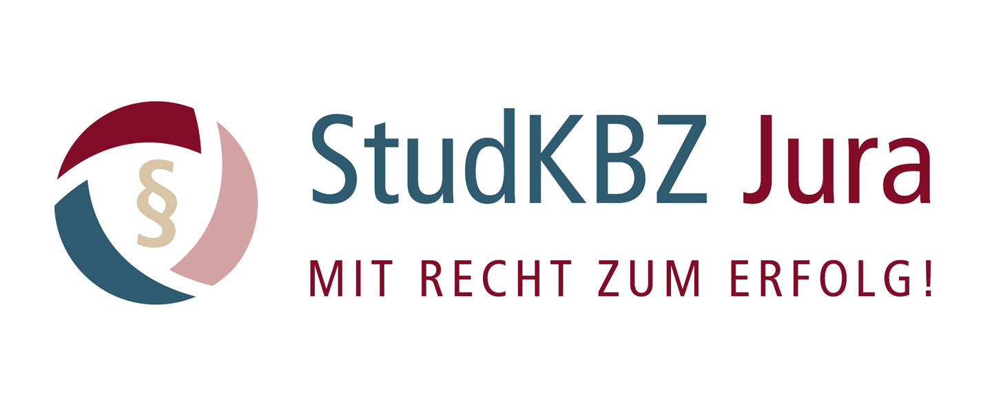 Das Logo des Studien- und Karriereberatungszentrum der rechtswissenschaftlichen Fakultät der Universität zu Köln. Daneben der Slogan: StudKBZ Jura, Mit Recht zum Erfolg!